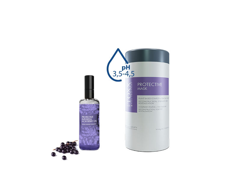 PROTECTIVE MASK AND AÇAÍ BERRY INFUSION OIL HAIRTOXX